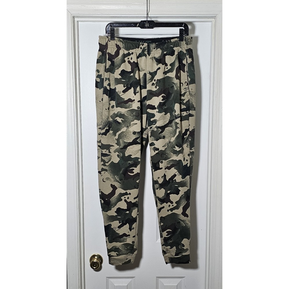 Nike Pants Large Green/Beige Camo Training‎ Dri/Standard Fit Joggers Sweatpants